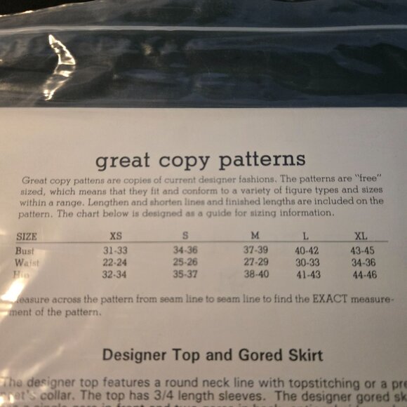 Great Copy Patterns #113 Designer pullovers 3-gored-skirt Vintage sewing UNCUT - Picture 6 of 8